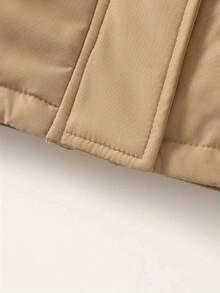 Women's Thicken Thermal Lined Parka Winter Warm Coat Adjustable Waist Rope Hooded Zip-Up Jacket With 2 Pockets 2 Fake Pockets,Skiing