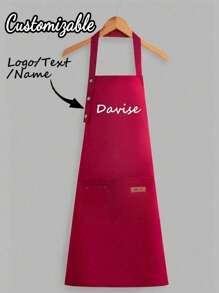 1pc Customized Cooking Apron, Can Print Text And Personalized Photos, Suitable For Dad/Father/Men/Women, Customizable With Name And Logo, Chef Cooking Kitchen Apron, Personalized Kitchen Apron, Customizable Logo, Washing Gloves, Photo And Name