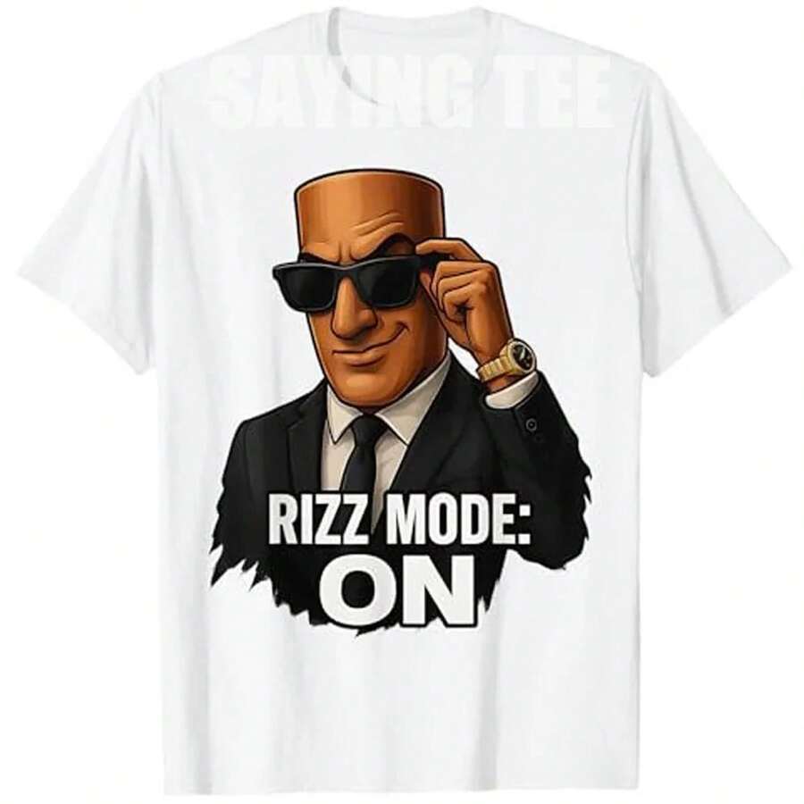 Tung Tung Tung Sahur Rizz Mode On Italian Brainrot Meme T-Shirt Men's ...