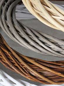 ¡Decoración navideña talla grande vendida! Corona de flores tejida estilo Ins para colgar en la puerta, decoración para escaparates navideños y bodas, decoración navideña hecha a mano, ¡fácil de crear un ambiente cálido!