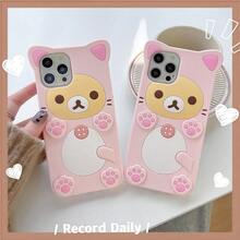 2025 New Cute Kawaii 3D Phone Case Compatible With IPhone 15 6.1" Cartoon Pink Bear Design Fashion Cool Funny Case Soft TPU Protective Case Silicone Cover For Girls Women Pink - 粉紅熊 - 查看 7