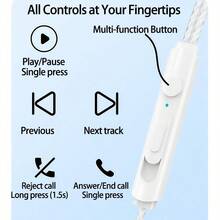 HP 1127兩種接口耳麥 可換線設計滿足不同設備 記憶棉耳塞舒適佩戴 TPE高彈線身 商務/遊戲全能之選 白色3.5mm - 白色3.5mm - 查看 2