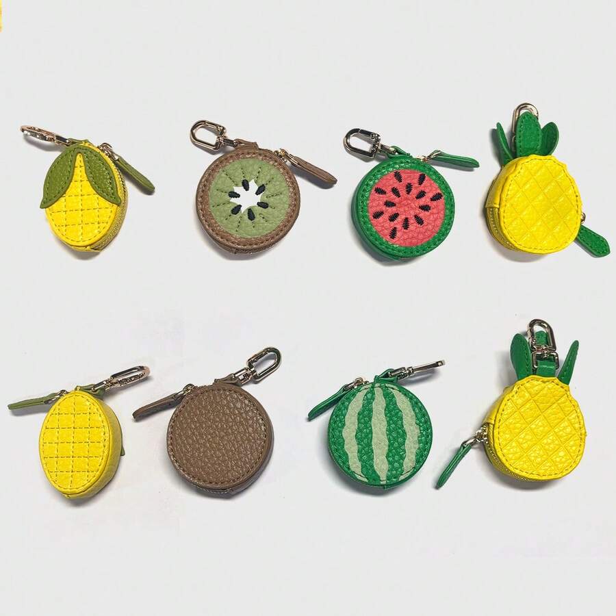 Minimalistischer fruchtförmiger Schlüsselanhänger Münzbeutel Mini Frucht Serie Erdbeere Kirsche Blaubeere Anhänger Schlüsselanhänger für Tasche Auto Accessoires für Frauen