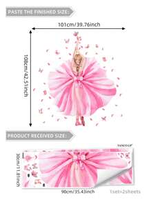 1 套粉色和紫色花卉、仙女和蝴蝶女孩墙贴，适用于客厅、卧室和沙发装饰，自粘式贴纸、墙贴花、乙烯基贴花，用于家居装饰、春季装饰品，让您的家焕然一新，节日装饰贴纸礼物生日毕业 - 彩色 - 查看 23