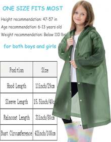 Pack Waterproof Raincoats Reusable,EVA Rain Ponchos Emergency Rain Children, Boys And Girls - Black (2-pack) - View 9
