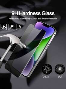 4 件钢化玻璃隐私屏幕保护膜 - 兼容 17/16/15/14/13/12/11、Pro Max/Mini/X/Xs Max/XR 和 14 Plus - 防刮、粘合技术 - 黑色 - 查看 6