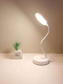 This LED Desk Lamp Is USB-Powered, With A Round Design, Portable And Compact. It Features 3-Color Dimming Function, And Is Easy To Fold And Bend, Suitable For Use In Bedroom, Nightstand, Small Desks, Dorms, Office Desks, And Other Spaces. - White - View 8