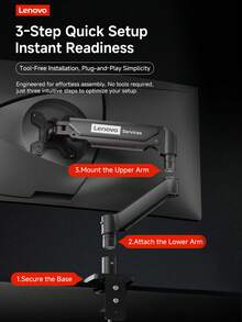 Lenovo Display Screen Stand, Adjustable Support Arm, Height And Angle Adjustable, Computer Stand Mechanical Arm, Display Heightening Frame, Screen Stand Compatible With 13-32 Inches.