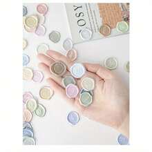 Wax Seal Stickers – 18-Piece Set With 6 Styles, Transparent Dried Flower Stamp Stickers, Self-Adhesive Envelope Seals For Wedding Invitations - Kẹo xanh - Xem 2