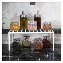 Cabinet Shelf Organizer - Medium Steel Rack - 13.25 X 8.5 Inch - White Kitchen Cupboard Shelf - Plate, Dish & Pantry Storage - Rust Resistant - Multicolor 133 - View 3