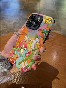 1pc Frog Pattern Shockproof Anti-Slip Soft TPU + PC Hybrid Phone Case, Compatible With IPhone 11/12/13/14/15/16/16 Plus/16 Pro/16 Pro Max - Multicolor - View 3