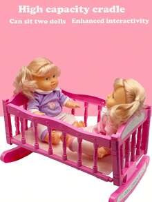 26cm Realistic Doll That Can Pee And Drink Water, With 4 Sound Effects, Comes With Bottle & Pacifier, Pink Bed, Children's Pretend Play Toy Gift (Outfit Pattern Random)