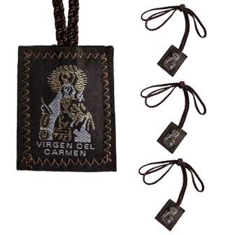 3 PCS Brown Scapular Of Our Lady Of Mount Carmel, Catholic Scapulars, Red Virgin Of Guadalupe Necklace Gift For Women Men Mexican Decoration
