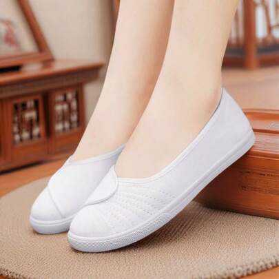 女士帆布鞋、平底运动鞋、休闲百搭工作鞋、户外鞋、护士鞋、轻便便鞋