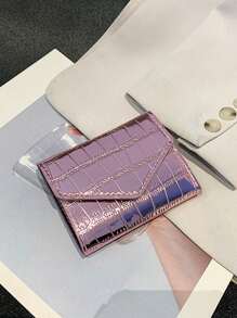 1-Piece Women's Stylish Glossy Crocodile Pattern Wallet, Compact And Exquisite, Easy To Carry, An Excellent Choice For Gifts - Pink - View 16