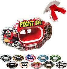 Protector bucal para labios MAXX/Might Football y protector de labios deportivo de alto impacto para adultos y jóvenes (correa incluida) (dos capas), sin funda (adulto 8+)) - 1 - Ver 1