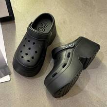 女式厚底凉拖，2025年夏季新款，封闭式鞋头，户外沙滩鞋