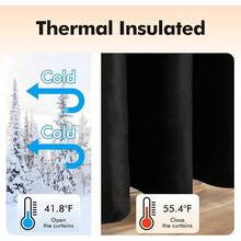 2 Panels Blackout Curtains Solid Soft Grommet Mustard Yellow Thermal Insulated Soundproof Room Darkening Curtains/Drapes/Panels Fall Living Room Bedroom 52 X 90 Inch - 黑色 - 查看 6