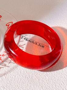1pc Oversized Red Fashionable Bracelet, Suitable For Women's Daily Wear And Gift (Size Deviation 3mm/0.11 Is Normal)