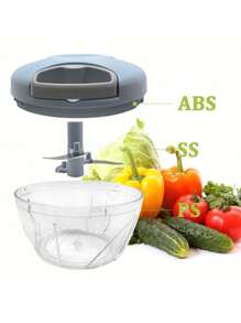 1pc Garlic Grinder Onion Chopper, Manual Food Processing Vegetable Chopper, Onion Cutter, Garlic Chopper, Manual Meat Grinder, Rotary Onion Crusher, Vegetable Cutter, Creative Fruit Grinder, Meat Chopper, Portable Hand Pull String Mincer Cutter