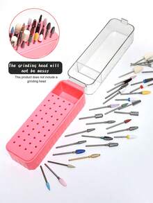 40孔镜面美甲钻头收纳盒，新款多色美甲钻头整理盒，带透明盖，桌面美甲钻头展示收纳盒 - 彩色 - 查看 6