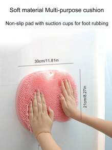 Silicone Foot Wash Massage Pad, For Shower, Exfoliating, Cleaning Feet, Scrubbing And Back Washing Multi-Functional Slouchy Back Rubbing Massage Bath Brush Non-Slip Mat Suction Cup Foot Rubbing Mat Bathroom Foot Washing And Rubbing Mat The Material Tends To Be On The Harder Side. - Multicolor - View 7