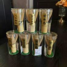 Batidor de matcha hecho a mano, cuchara de té, colador de té, accesorios de té, herramientas de ceremonia del té de bambú blanco natural