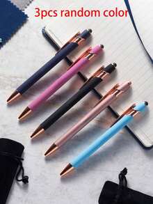 1/2/3/4/5 件返校季节，颜色个性化高品质金属按压圆珠笔，商务签名笔礼品笔，0.5 毫米黑色笔芯，书写流畅不间断，墨水回赠礼物，简约高端女士和男士笔，最好的朋友礼物，文具礼物，圣诞礼物，学生学习用品，用品。