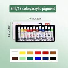24 couleurs peinture acrylique de couleurs mélangées, peinture polyvalente colorée pour la peinture, jeu de pigments professionnel de 12/18/24 couleurs. Chaque 5ml/0,18oz - parfait pour les artistes, les élèves, les loisirs créatifs, la peinture murale et vestimentaire ! Fournitures scolaires, rentrée scolaire
