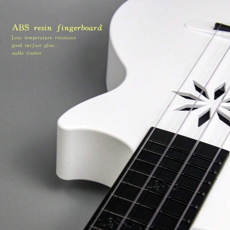 23-tums konsertukulele i kolfiber - Vattentät, ultralätt reseukulele, lämplig för vuxna och proffs (vit) - Rosa - Visa 5