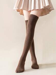 1 Pair Women's Thigh High Socks, Knee High Stockings, Student Long Socks Christmas Gift