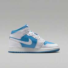 Air Jordan 1 Mid SE 大童鞋优质皮革气垫耐用外底 FZ3933-114 - 白色/傳奇藍 - 查看 2