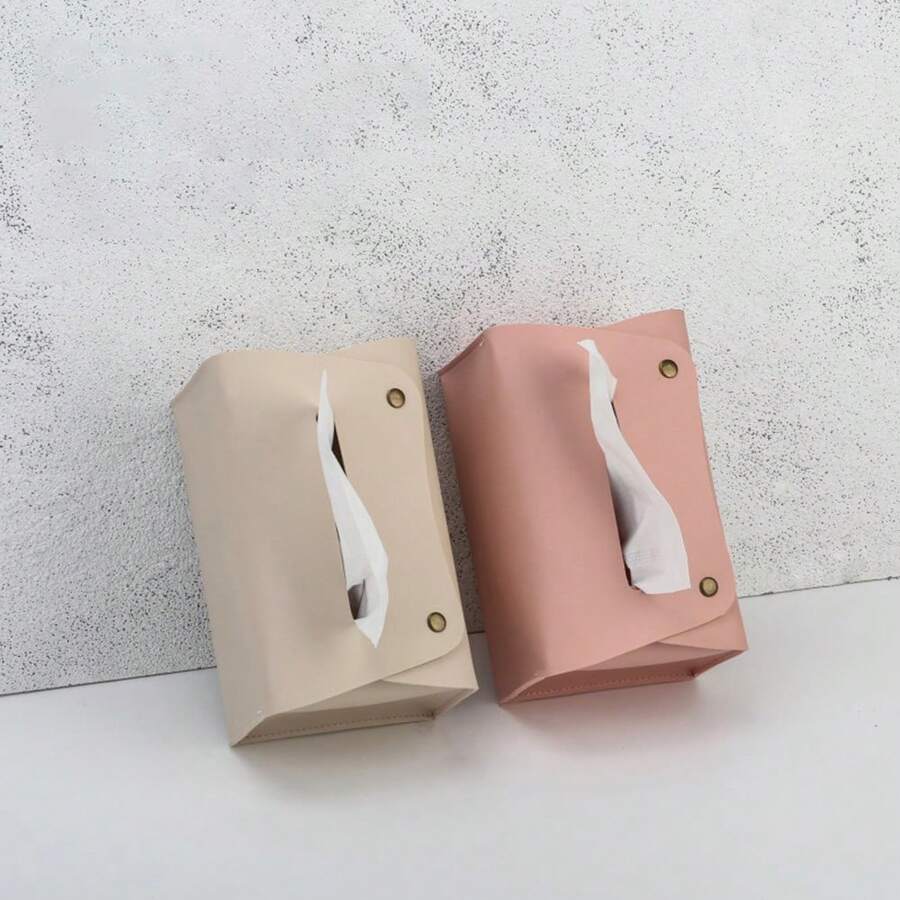 1 Premium Pu Leather Tissue Box Holder For Home Decor And Desktop Organization, Suitable For Dining Room, Living Room, Kitchen, Perfect Tissue Storage Box, Elegant Faux Leather Finish, Sturdy And Slim Design, Easy Refill, Anti-Slip Base, Keeps Tissues Clean And Accessible, Space-Saving, Durable And Easy To Clean, Ideal For Office Desk, Vanity, Breakfast Nook, Great Gift For Mother's Day And Spring Gatherings, Complements Modern Minimalist Interiors - Multicolor - View 1