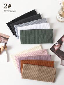 10 piezas Diademas casuales versátiles de unicolor y a rayas para mujeres, accesorios de moda para el cabello, herramientas para el cabello, accesorios de belleza, accesorios para el cabello rizado para mujeres, otoño, viaje, herramientas para el cabello, accesorios para mujeres, cosas para el cabello, otoño, accesorios para el cabello de mujeres, herramientas para el cabello, cosas para el cabello, cosas, accesorios de belleza, regalos, viaje, regalos para mujeres, cosas para el cabello, rellenos de calcetines