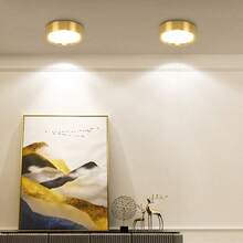 1 件金色嵌入式筒灯，现代 LED 吸顶灯，客厅/卧室吸顶灯，金色圆形 LED 面板灯，5W/10W/15W/25W，冷白/中性白/暖白，AC185-265V，易于安装，适用于卧室、客厅、厨房、走廊、楼梯、地下室、车库、酒吧、商场、书房、陈列室 - 金色明裝筒燈 - 查看 3
