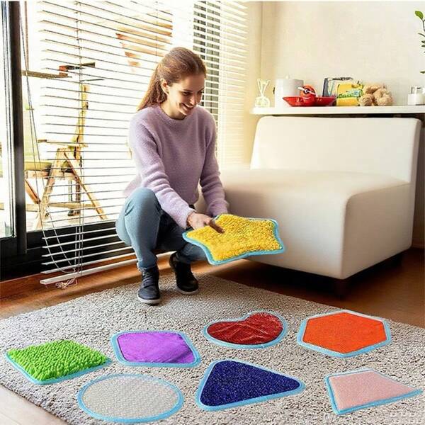 8pcs/Set Multifunctional Sensory Textured Mat, For Indoor & Outdoor Use, Sensory Carpet, Sensory Play Toy Mat Room Decor Rug Bedroom Decor Rugs