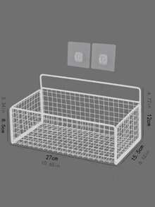 Bathroom Shelf, Drill-Free Toilet Vanity Wall Mount Storage Rack For Bathroom, Kitchen, Shower Bathroom Accessories - White - View 10