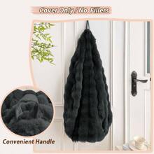 Fluffy Faux Rabbit Fur Bean Bag Chair Cover(No Filler) , Soft Stuffed Fuzzy Animal Storage Bubble Bean Bag Home Decoration, Comfy Shaggy Furry Beanbag Cover Teens Adults, Dark Grey
