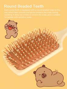 1 lược vuông lớn có tay cầm, lược gỡ rối phù hợp với mọi loại tóc, dễ dàng chải tóc ướt, khô và hư tổn. - Màu be - Xem 4