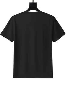 Women's Casual T-Shirt, Design "K" Crown And Heart - Round Neck, Breathable And Comfortable - Perfect Gift For Her, Casual Wear Fun Graphic T-Shirt Comfortable Fit 220g - 黑色 - 查看 5