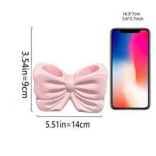 1 件 Ins 风格双槽蝴蝶结牙刷架，创意浴室梳妆台收纳架，适用于电动牙刷和牙膏，陶瓷支架，浴室梳妆台台面收纳配件，送给女孩的礼物，家居浴室装饰夏季