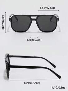 1 Pair Men's Retro Double Bridge Aviator Frame Fashion Glasses, Suitable For Fashion Outfits, Party Decoration, Outdoor Travel, Beach Vacation, Cycling, Driving, Outdoor Sports, Daily Use