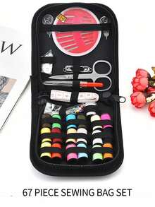 Complete Sewing Kit With Assorted Threads, Needles, Scissors, Buttons, Tape Measure, Seam Ripper And More - Ideal For Minor Repairs, Emergency Fixes, Personalization, DIY Crafts - Portable Travel Sewing Kit Suitable For Home, Outdoor And On-The-Go Use, Also A Great Gift For Halloween And Christmas - Black - View 4