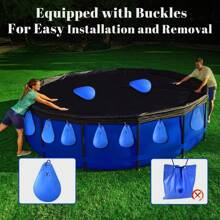 [40 Pollici * 40 Pollici Cuscino Gonfiabile/Borsa Pesante - Accessori Antigelo per Piscina] 1/12 pezzi Borsa Appesa per Copertura Piscina, Borsa Cinghia Copertura Piscina, Cuscino Gonfiabile Antigelo - Attrezzatura Essenziale per Giardini, Piscine Esterne, Piscine per Adulti, Piscine Fuori Terra, Coperture per Grandi Piscine - Accessori per Piscina, Blu