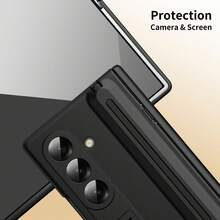 Galaxy Z Fold7/Z Fold6/Z Fold5/Z Fold4/Z Fold3 Phone Case, Hinge Protection, Comes With Stylus Pen, Full-Body Shockproof, Foldable Integrated Stand, Retractable Pen Slot, Skin-Friendly Anti-Fingerprint Case, With Tempered Glass Screen Protector - 彩色 - 查看 2