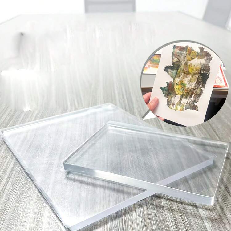 1片A4/A5尺寸可重复使用凝胶艺术印刷垫/硅胶印刷垫，易于清洁，低致敏性 - 非常适合制作名片、剪贴簿、日记本 - 色彩鲜艳的设计，手工印刷垫/生动的印刷图案，可重复使用的印刷垫工艺用品，适用于剪贴簿、家具装饰和艺术印刷。是创意爱好者的必备之选。 - 彩色 - 查看 1