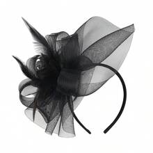 1 chiếc mũ cài tóc nữ kiểu Kentucky Derby, mũ dự tiệc trà, mũ lưới đính lông vũ, phụ kiện đội đầu cho đám cưới, tiệc cocktail, mùa hè, đi biển. - Nhiều màu - Xem 11