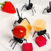 6/24/36/60pcs Reusable Ant Shaped Toothpick/Fruit Dessert Fork, Snack Cake Appetizer Animal Forks, Party Fruit Picks Made Of Plastic Toothpicks - Black - View 4