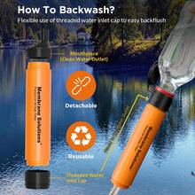 Water Filter Straw Portable Survival Filtering System For Drinking, Hiking, Camping, And Emergency Preparedness - Orange - View 6