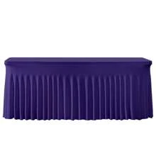 1 pieza Mantel de mesa de tela de espándex blanco, resistente a las arrugas y lavable, se ajusta a mesas de comedor rectangulares, funda elástica para mesa de patio, adecuada para bodas, banquetes, fiestas, estilo Ins de lujo, mantel elástico blanco para hotel, banquete, cumpleaños, conferencia